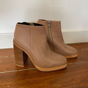 Solsana Block Heel Nude Bootie